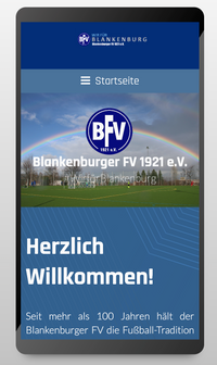 Smartphone-Ansicht www.bfv1921.de